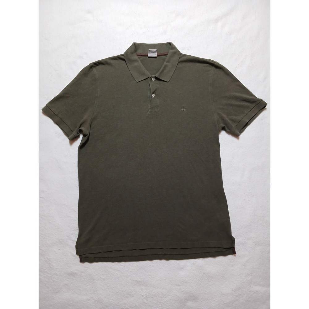Brooks Brothers Polo Shirt Mens XXL Olive Green Performance Slim Fit Supima Cotn